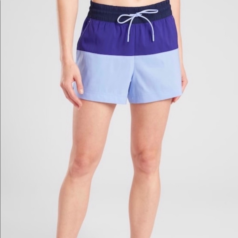 Athleta Oahu Color Block Shorts Ladies Size 8 - Picture 1 of 6